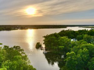 The Goose Creek Reservoir at sunset