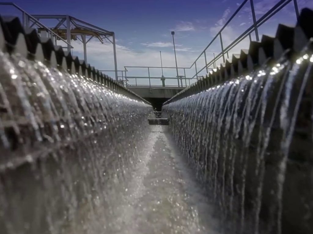 Water flowing through the Hanahan Water Treatment Plant