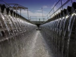 Water flowing through the Hanahan Water Treatment Plant