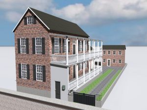 Rendering of a typical Charleston Single House