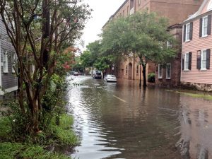 Street flooding in downtown Charleston