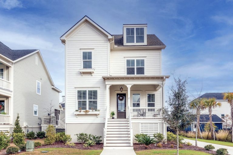 Elevated Charleston-area house representative of an AE flood-zone property.