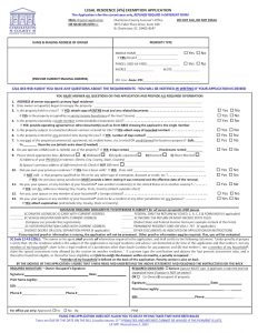 Charleston County legal residence application