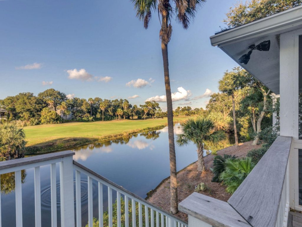 A view of a golf course at Wild Dunes from the porch of a home in Isle of Palms.