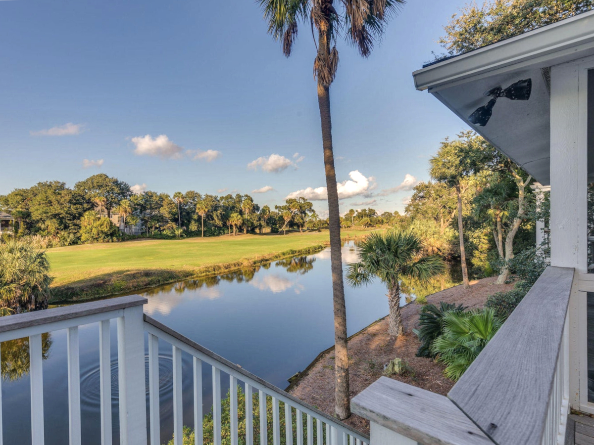 A view of a golf course at Wild Dunes from the porch of a home in Isle of Palms.
