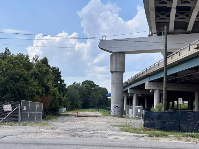 Construction activity along the Lowcountry Lowline corridor in 2026.